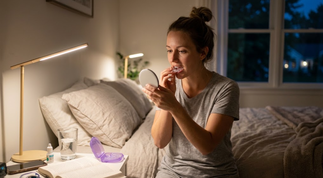 lansing woman putting in night guard to help with tmd